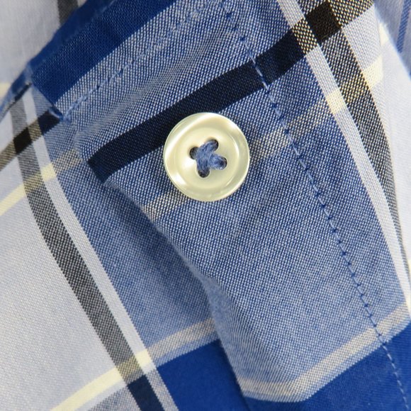 Claiborne* Men's Short Sleeve Button Down Curved Hem Plaid Shirt~ Size 3XLT - Picture 10 of 11